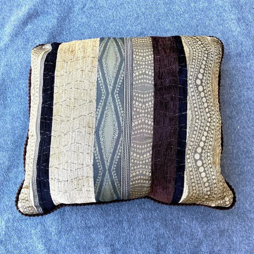 Surya Palos Throw Pillow Large Corduroy Brown Backing. 23”x21”